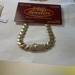 14 Kt Genuine GOLD “ Monaco” Anklet Or Bracelet  10.5 Millimeters 