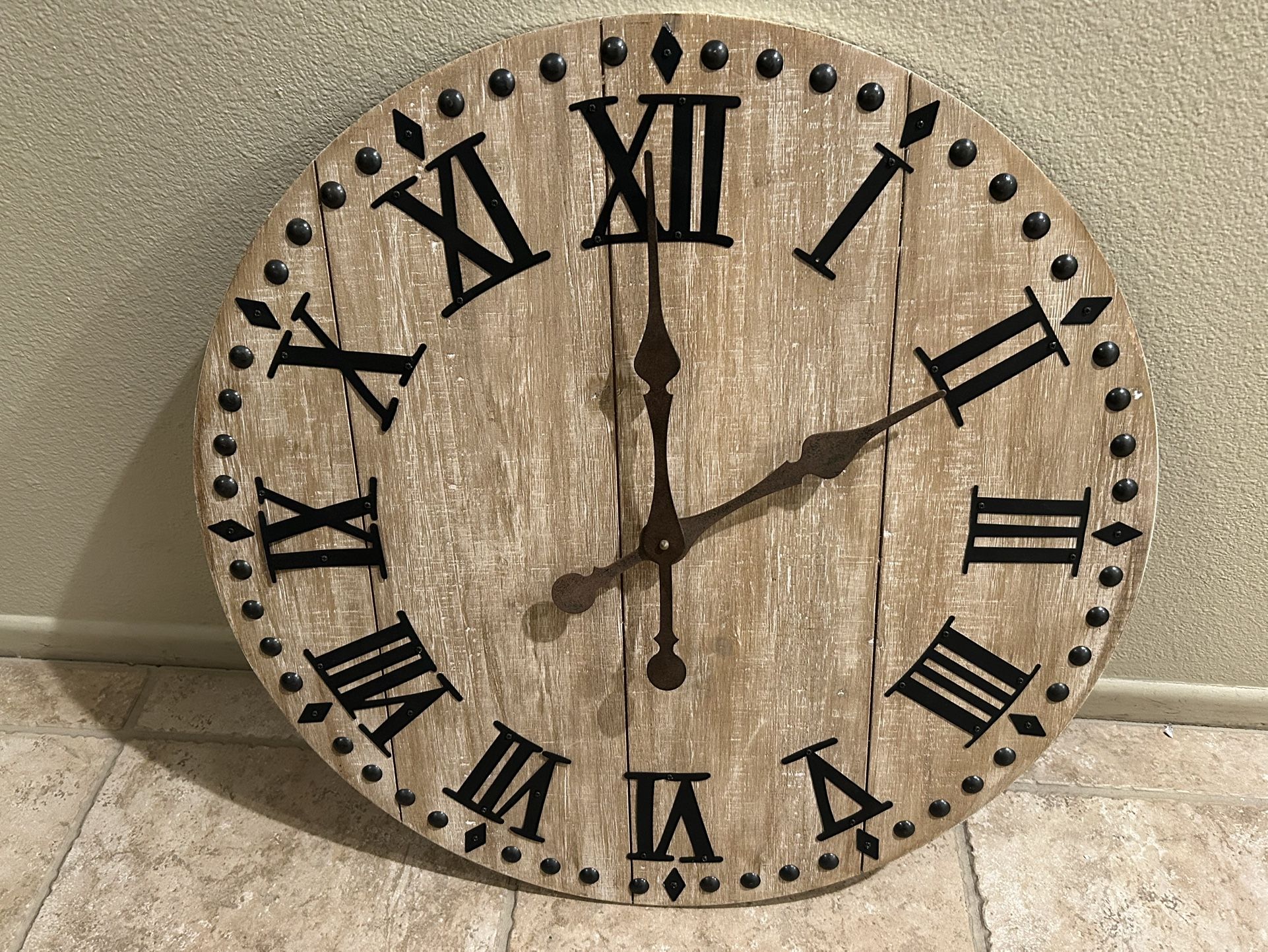 Rustic Wooden Wall Clock from Hobby Lobby
