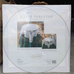 HOME Cross-Base Table & Glass Tabletop 20” Round x 25” Height