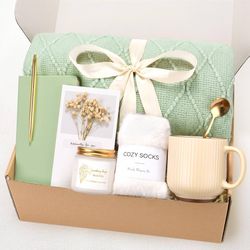 Self Care Gift Basket for Women, Teacher Appreciation Gifts Thinking of You Care Package Mothers Day Birthday Box for Mom Her Sister Wife Girlfriend F