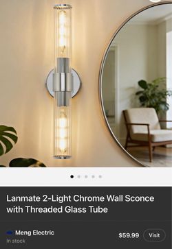 Lanmate 2-Light Chrome Wall Sconce