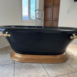 Vintage Black Kohler Soaking Tub -Porcelain Enamel