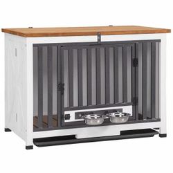 Aivituvin Wooden Dog Crate AIR100, Folding Design, Strong Iron Door