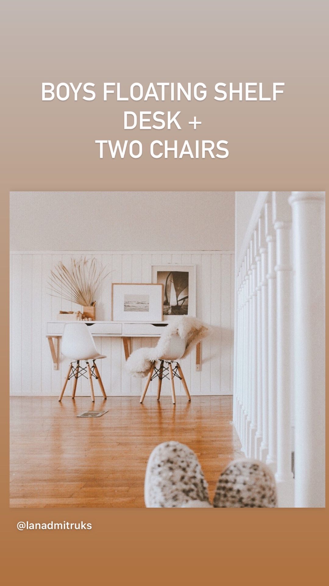 Floating Shelf/Desk + Two Kids Chairs