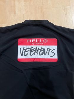 Vetements name tag t shirt