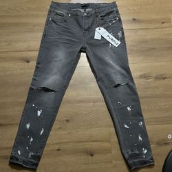 Grey Purple Jeans
