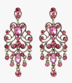 BriLove Women's Vintaged Style Wedding Bridal Crystal Drop Hollow Chandelier Filigree Dangle Earrings