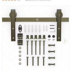 6.6 ft./79 in. Oil-Rubbed Bronze Sliding Barn Door Track and Hardware Kit with J-Shape Hanger For Single Door