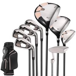 Complete Golf Clubs Package 8 Club Set for Men Woman Right Handed True Temper Steel Shafts Putter Stand Bag and 3 H C Bonus Head