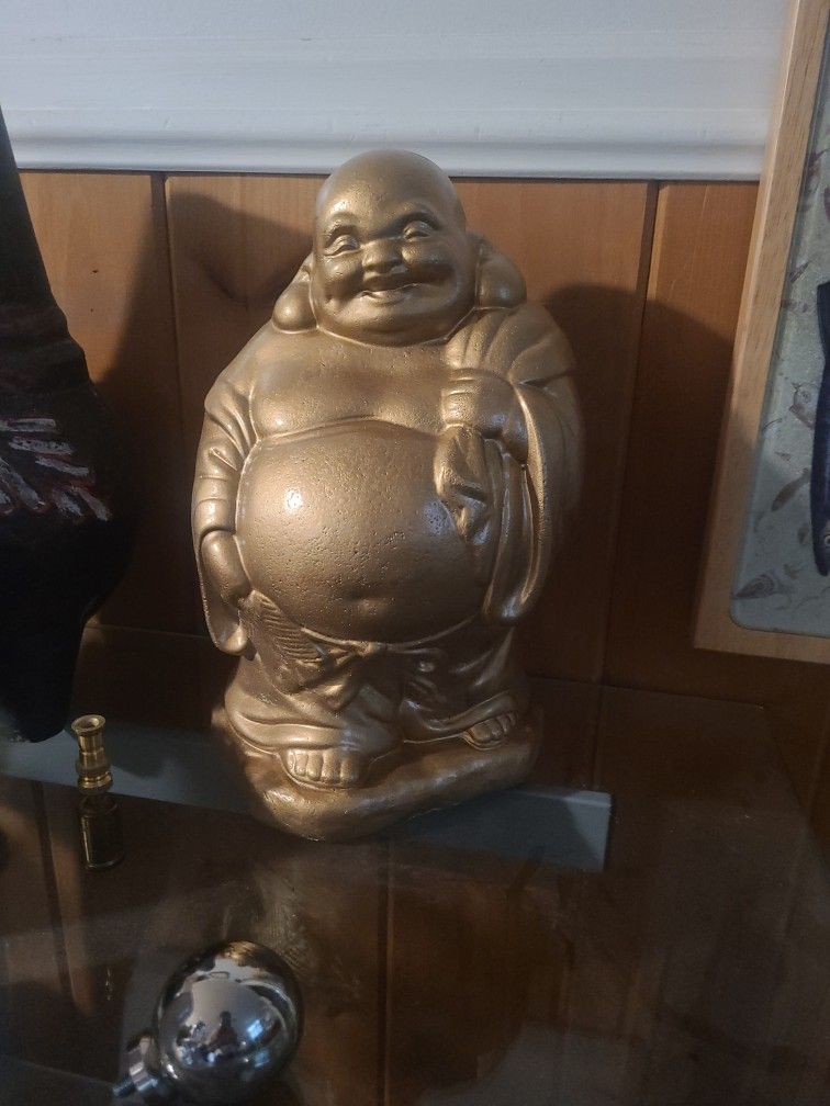 Gold Cement Jolly BUDDAH STATUE