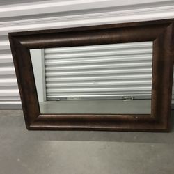 Antique Mahogany Veneer Mirror