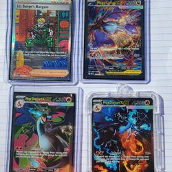 Pokémon Cards. Mega Charizard X Ex  SIR And Ar. Mega Latias Ex And Lt Surges Bargain