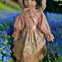 Heritage Mint Collection Porcelain Doll 17" Doll with Stand and Tags