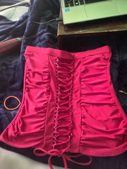 Pink Corset Laced Tube Top