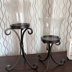 Pillar candleholders - set of two
