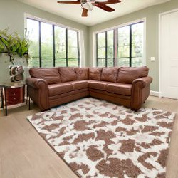 Light Brown Leather Sectional! High End and Built with Quality! DELIVERY AVAILABLE!!!