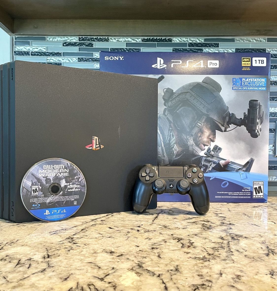 PS4 Pro 4k Complete With Wires And One Controller