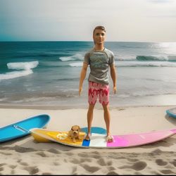 The Barbie Dolphin Magic Surf Ken Doll Beach Surfing