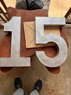 Large Metal Number 1 and 5 Signs