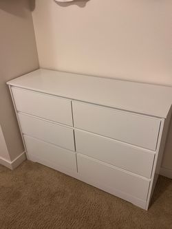 White 6-Drawer Double Dresser