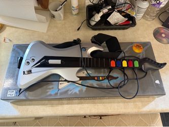 Sony PS2 Guitar Hero React Rocker RTPS26 Silver Wired Controller TESTED WORKS