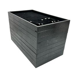 8 Jewelry Boxes Tray Plastic Display Case Show Storage Organizer Black Suede