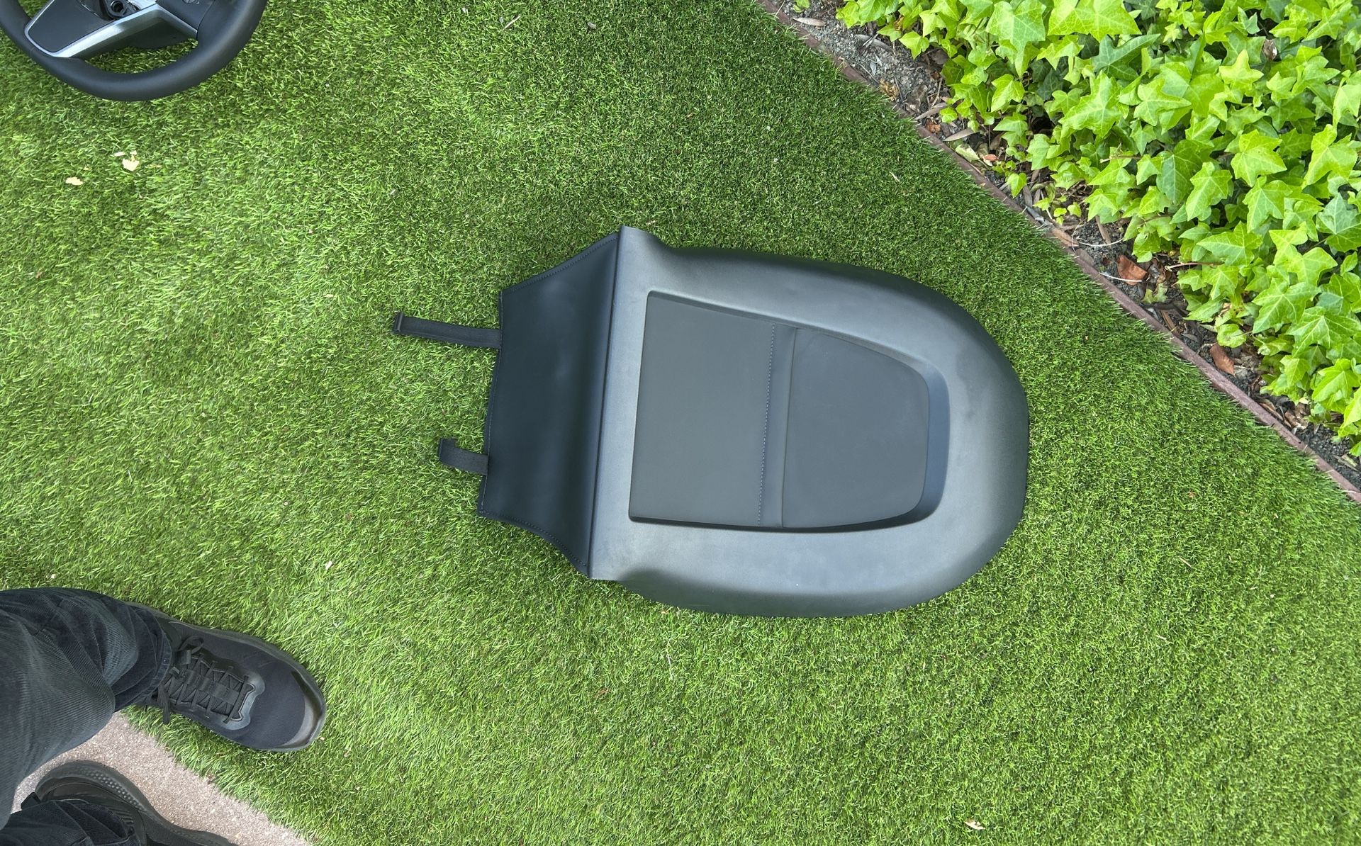 T 2017-2023 TESLA 3 FRONT RIGHT PASSENGER SEAT BACK PANEL COVER TRIM BLACK OEM