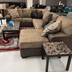 Abalone 3pc Sectional,  Furniture Couch Livingroom Sofa Holiday Ashley 