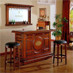 Solid Wood Guinness Raised Panel Bar & Back Bar Mirror