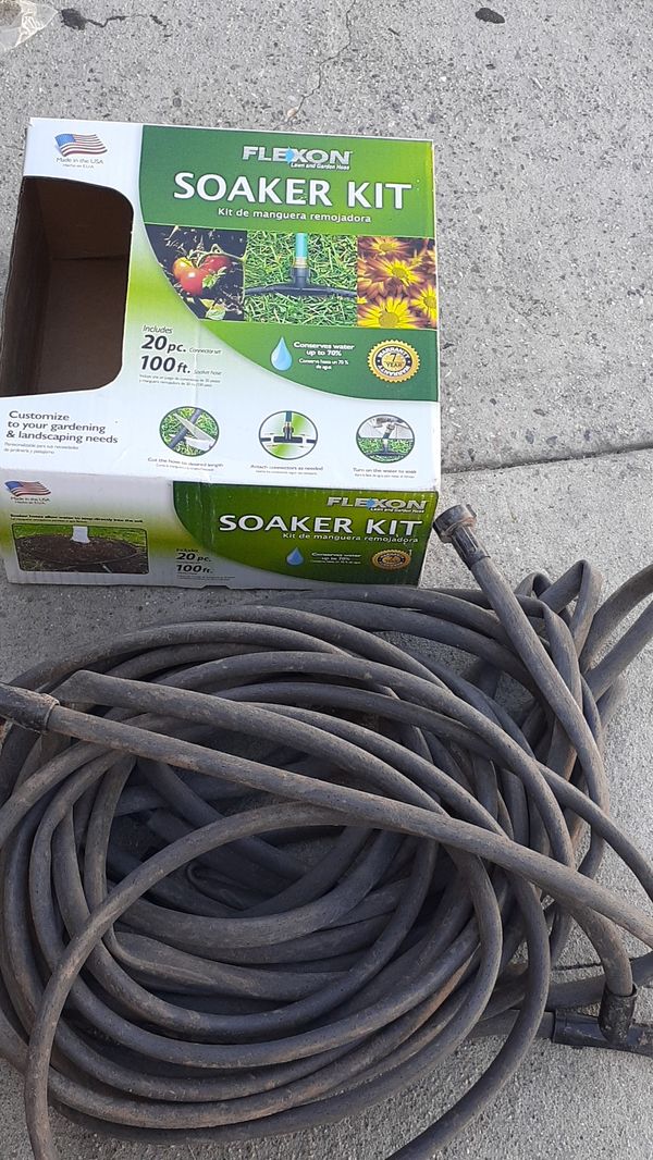 FLEXON Soaker Kit 3/8-in X 100-ft Medium-Duty Black Soaker Hose for