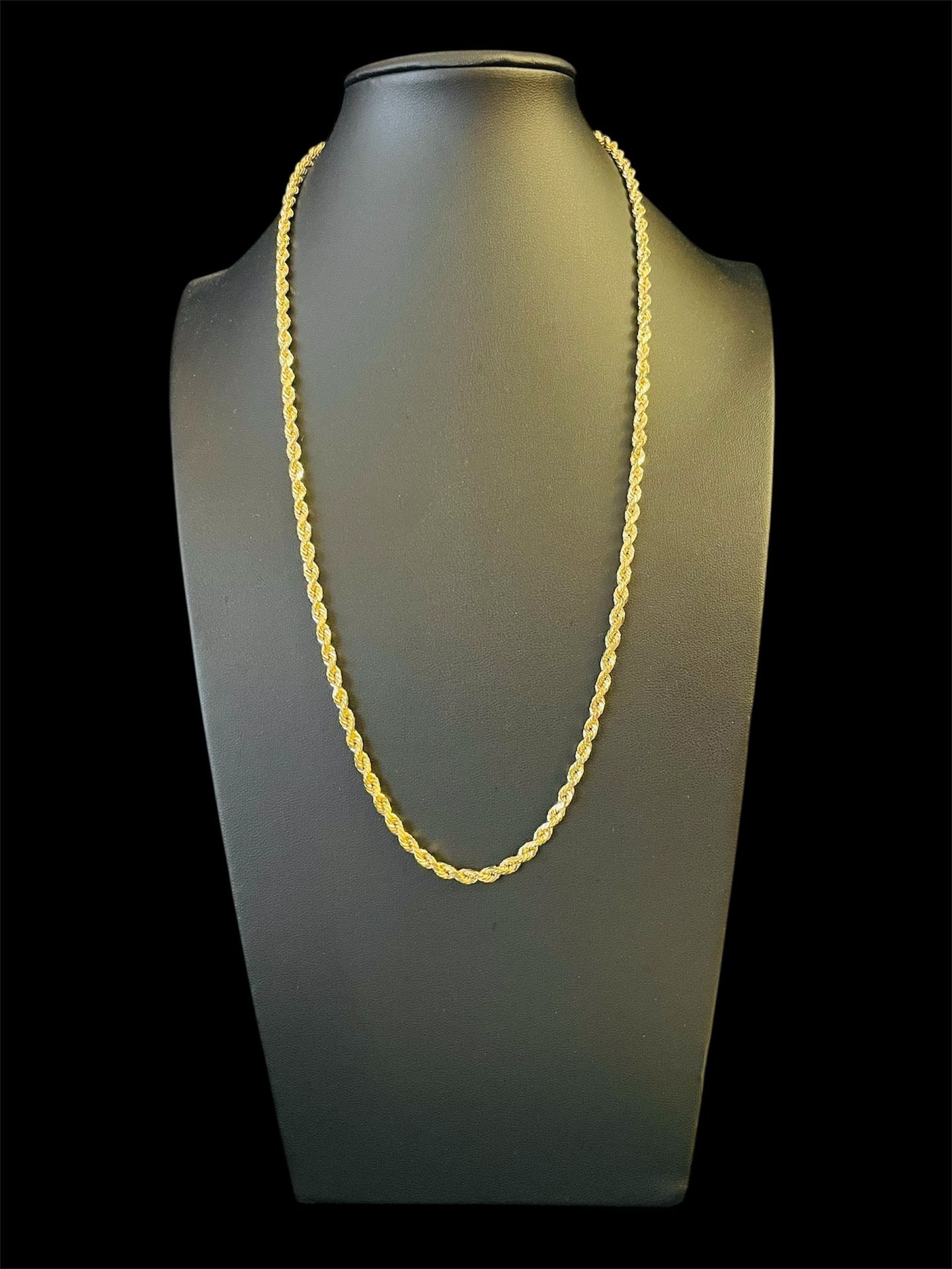 24” Hollow 10K Yellow Gold Rope Chain