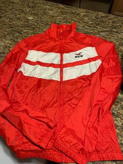 men Jacket hoodie sweater sweatshirt hollister abercrombie AF authentic XL XLarge red windbreaker wind breaker rain coat brand new with tags