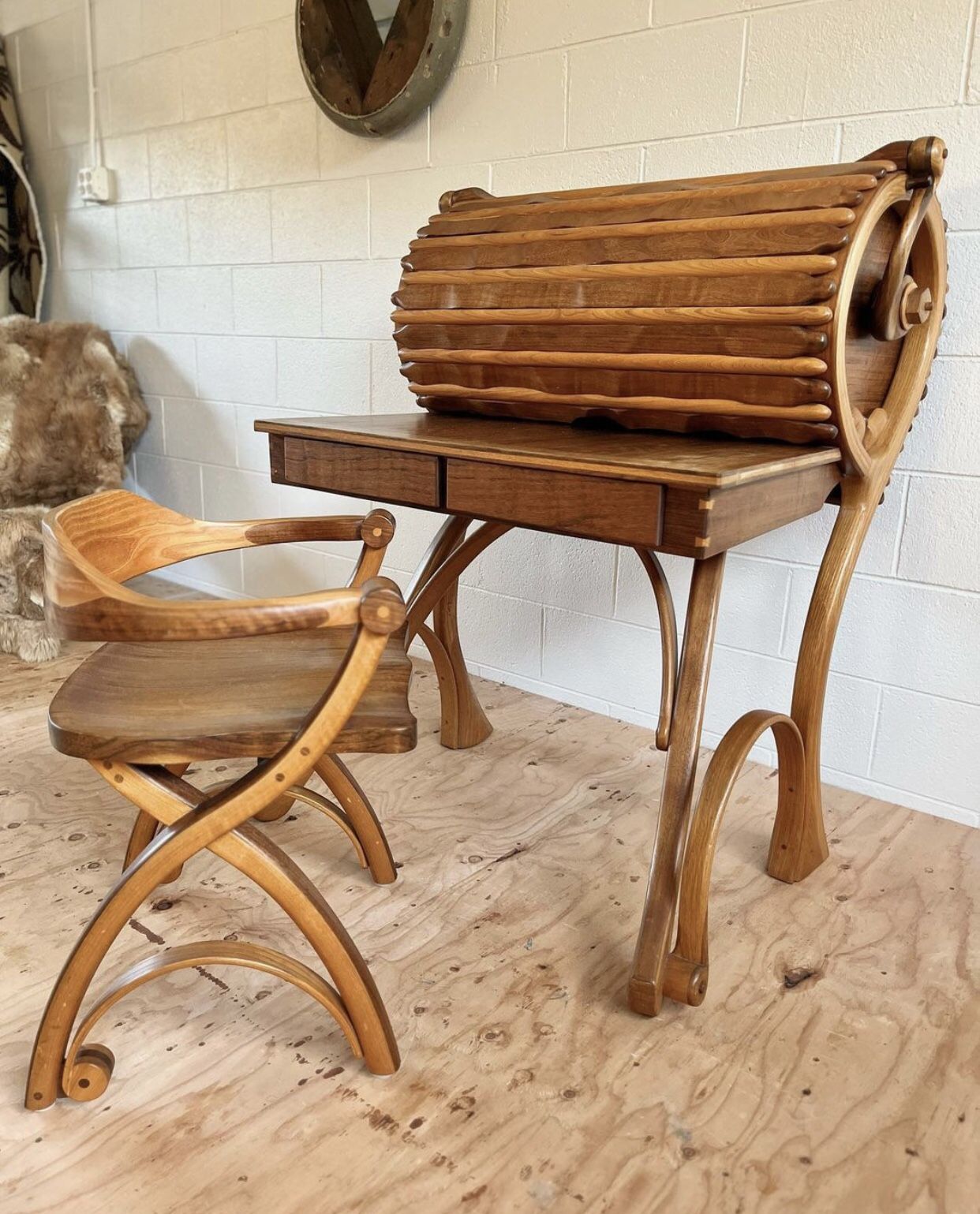 Mind Blowing Roll Top Desk and Chair