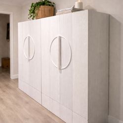 Crate & Barrel White Wood Storage Cabinets – Stylish + Functional (Set/Single)