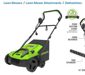 Dog ramp, lawn mower and plants with plant hangers