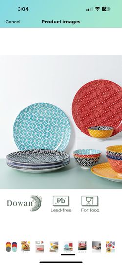 Embossed dinnerware set with servers