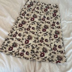 Eddie Bauer Floral Corduroy Skirt – Size 6