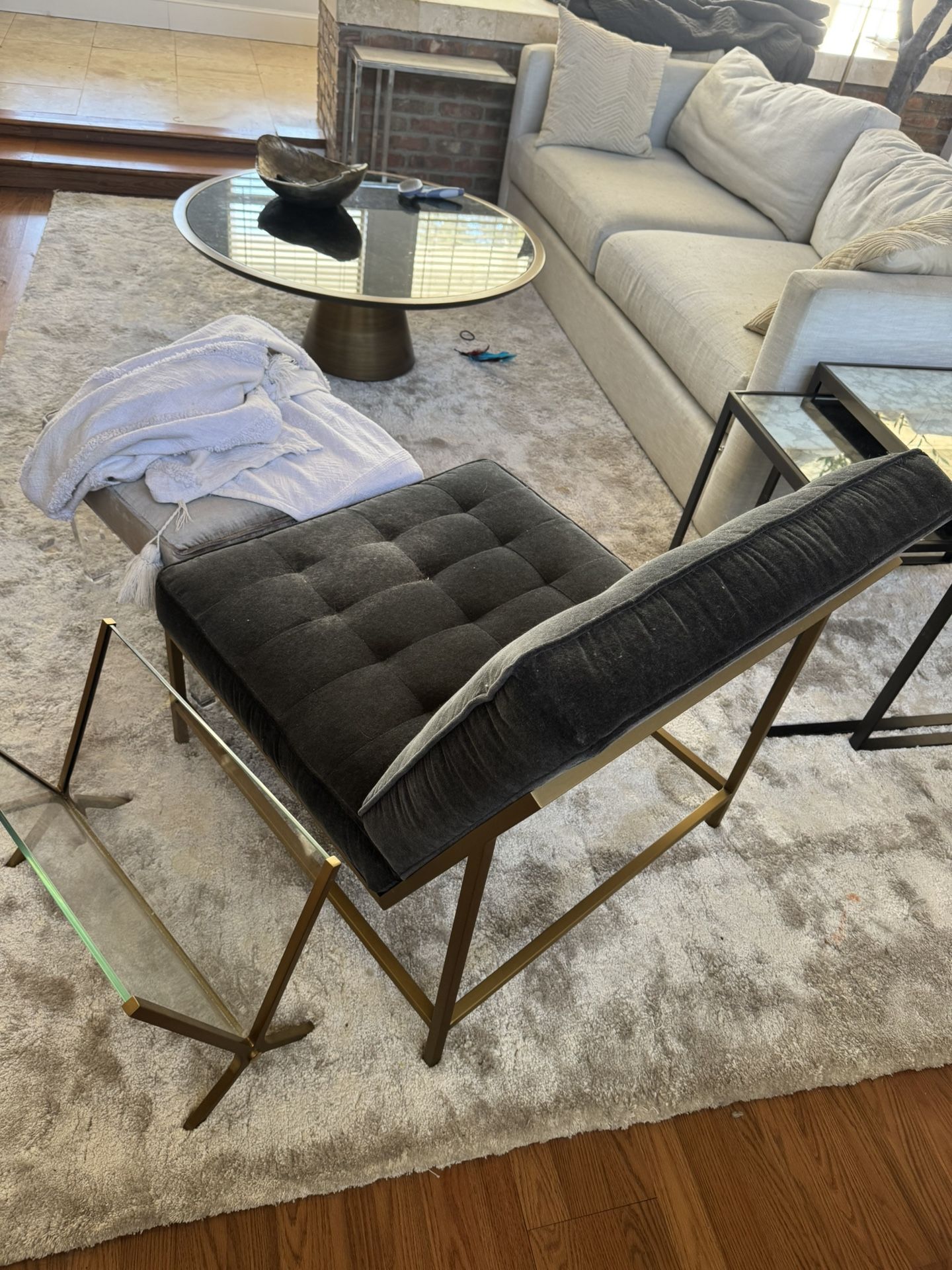 Mitchell Gold + Bob Williams Major Chair With Glass Magazine Rack