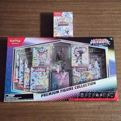 Pokemon Cards Scarlet and Violet Prismatic Evolutions Booster Bundle and Premium Figure Collection