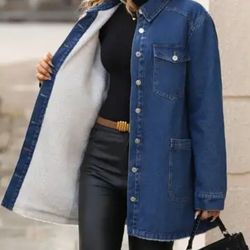 XXL FLEECE LINED JEAN COAT 