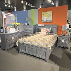 Full Bed Frame, Dresser, Mirror And Nightstand 