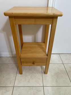 Vintage Hardwood NIGHTSTAND w/Drawer (26” Tx14 1/2”Wx12”D)