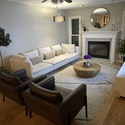 White Sofa Couch Sectional 