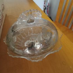 Vintage Candy Dish With Lid - 6" Width, 4" Height
