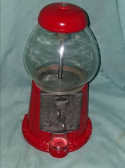 Vintage Look Red Carousel Gumball Machine Takes Quarters See Descritption