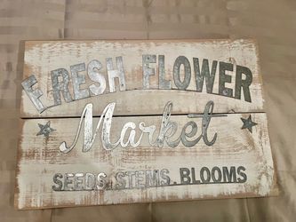 Fresh Flower Market Rustic Wood Wall Sign