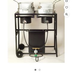 King Cooker Double Burner Fryer Cart