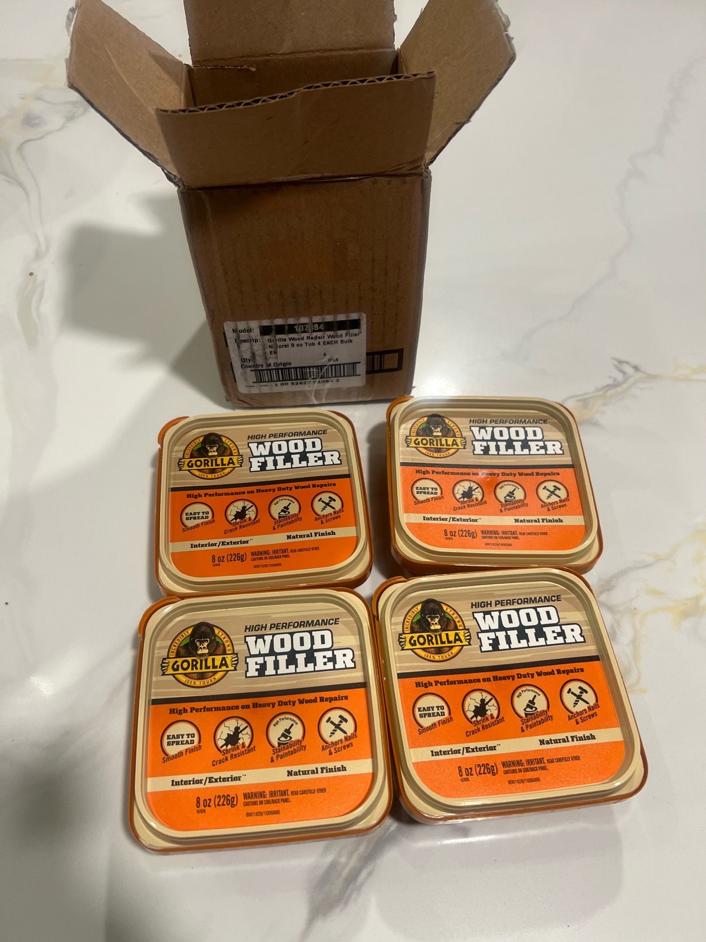 Gorilla 8 oz. Natural Wood Filler Tub