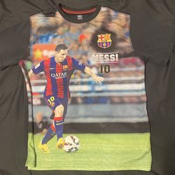 FC Barcelona Lionel Messi Soccer Fan Shirt T-Shirt S Black Multi-Color