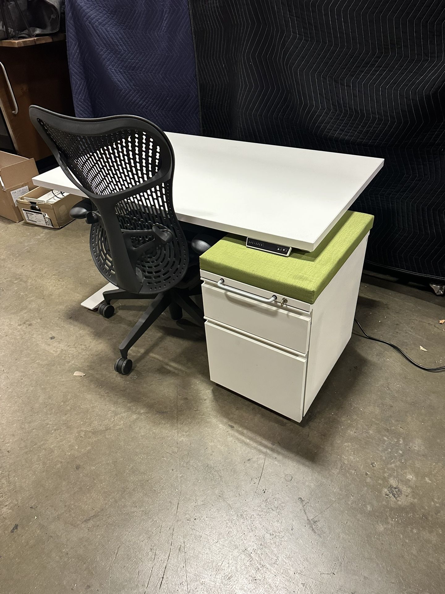 48x30 Haworth Standing Desk! Electric Height Adjustable Table! We Also Have Monitor Arms And File Cabs!